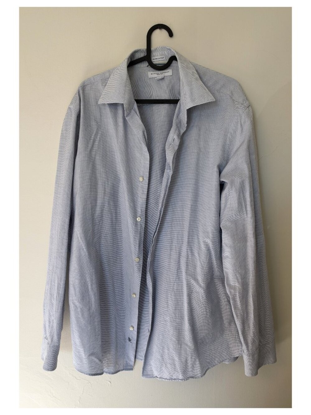 Banana Republic Slim Fit Blue Italian Cotton Dress Shirt L 16–16½